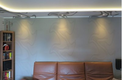 Wandgestaltung mit Lichtvoute im Wohnzimmer – Maler Sebastian Erdmann Naumburg